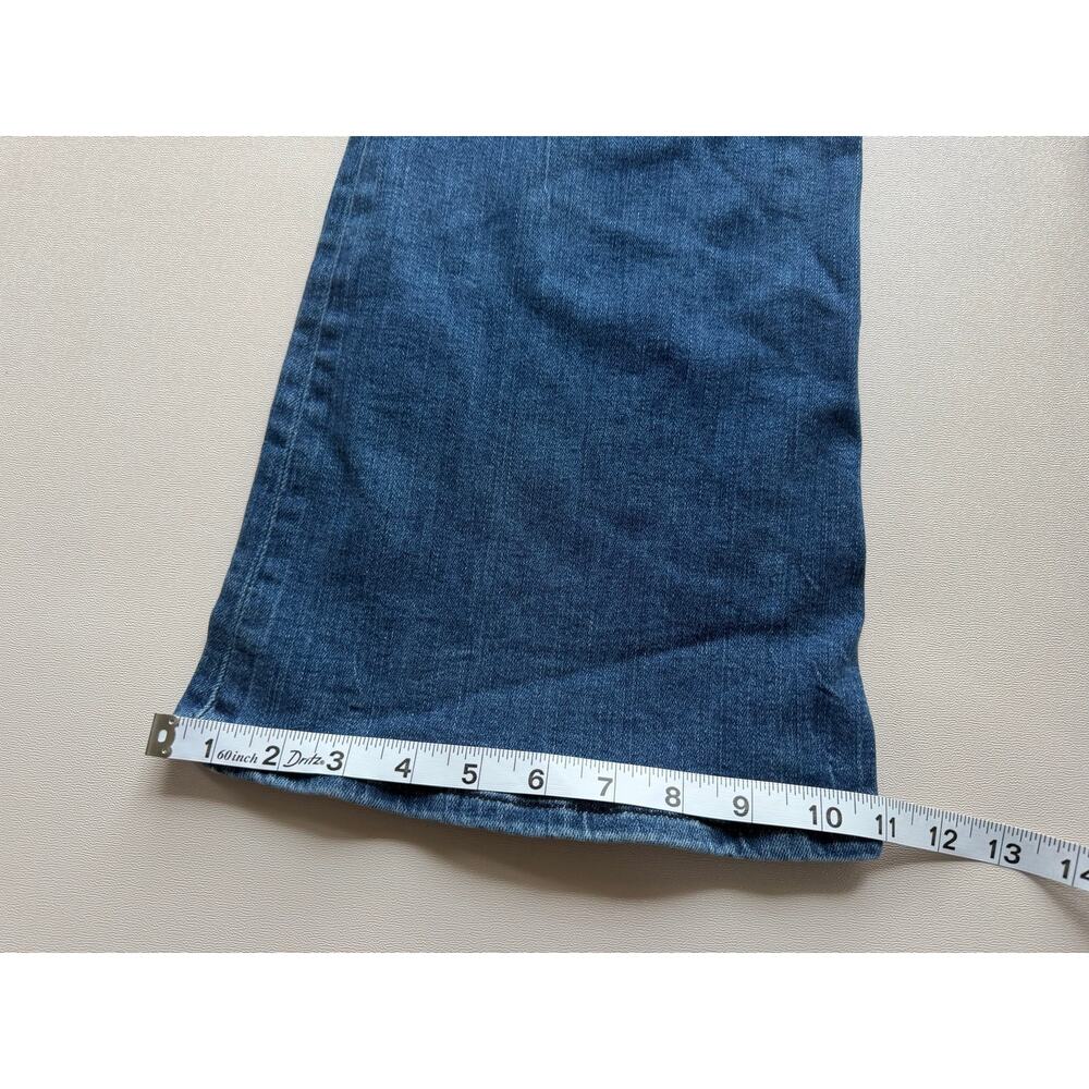 Frame Women's Medium Wash Blue Le High Flare Ruched Waistband Jeans Size 29 - Picture 11 of 13